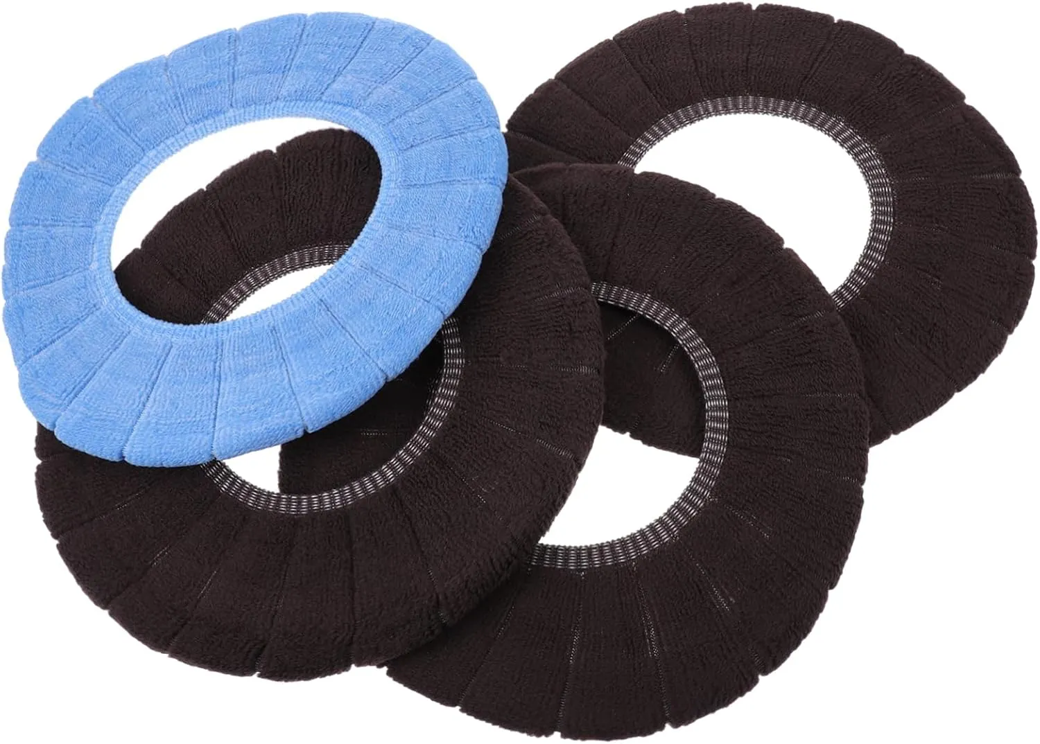 Healifty 4pcs Toilet Mat Blue Seat Covers Black Pouf Foldable Potty Washable Toilet Pads Breathable Toilet Cover Toilet Cushion Non Bathroom Cover (Random Color)