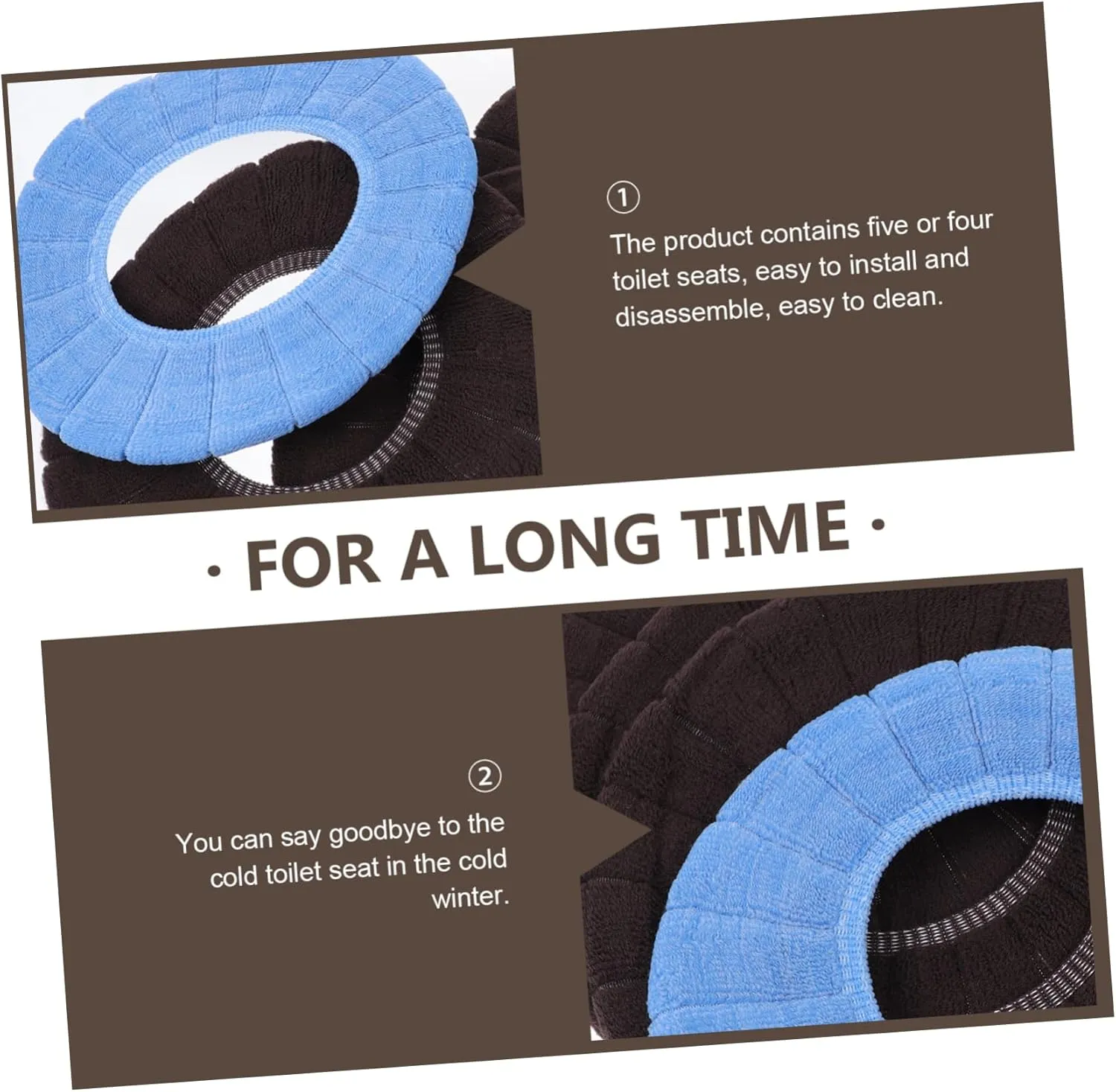 Healifty 4pcs Toilet Mat Blue Seat Covers Black Pouf Foldable Potty Washable Toilet Pads Breathable Toilet Cover Toilet Cushion Non Bathroom Cover (Random Color)