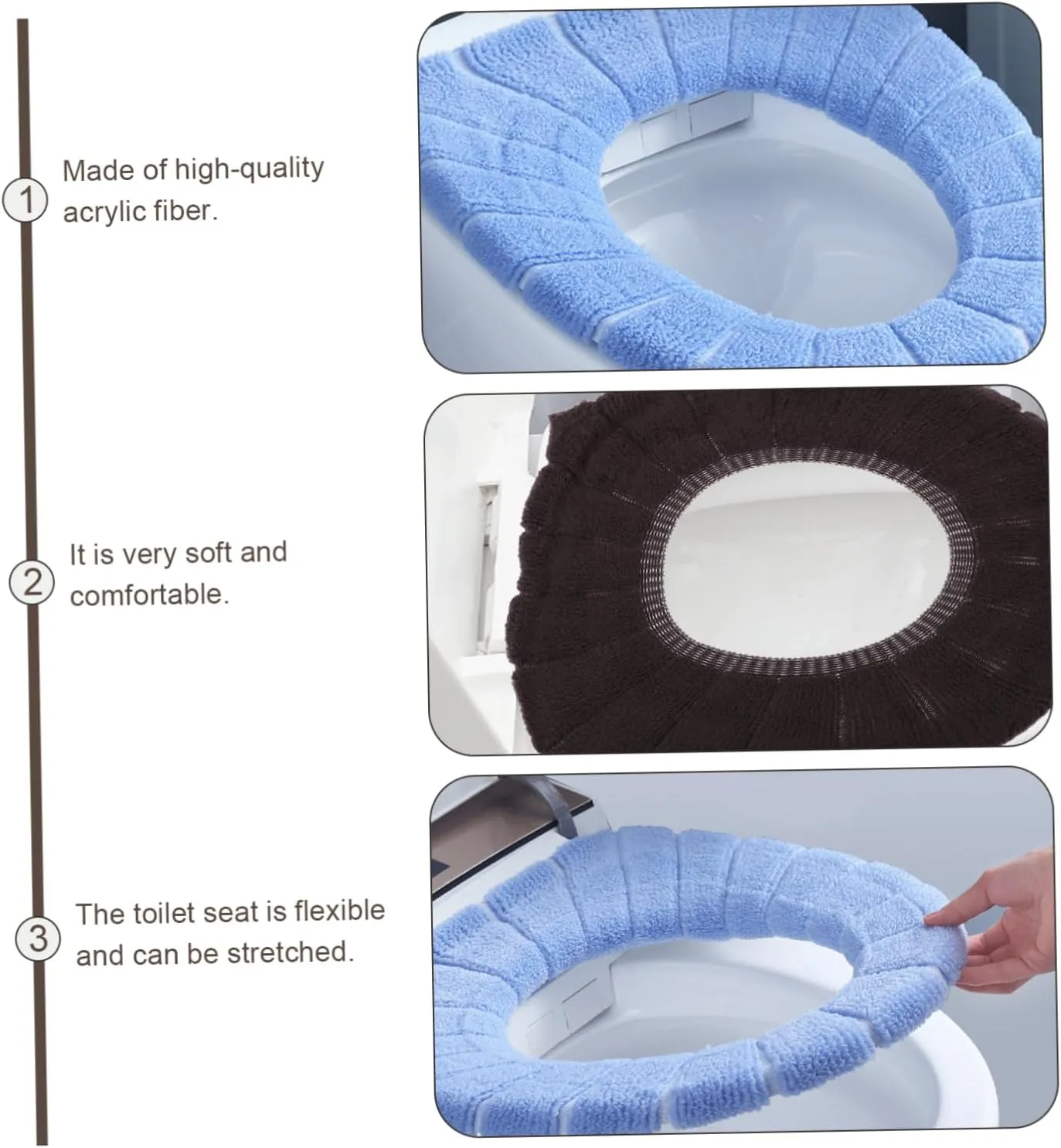 Healifty 4pcs Toilet Mat Blue Seat Covers Black Pouf Foldable Potty Washable Toilet Pads Breathable Toilet Cover Toilet Cushion Non Bathroom Cover (Random Color)