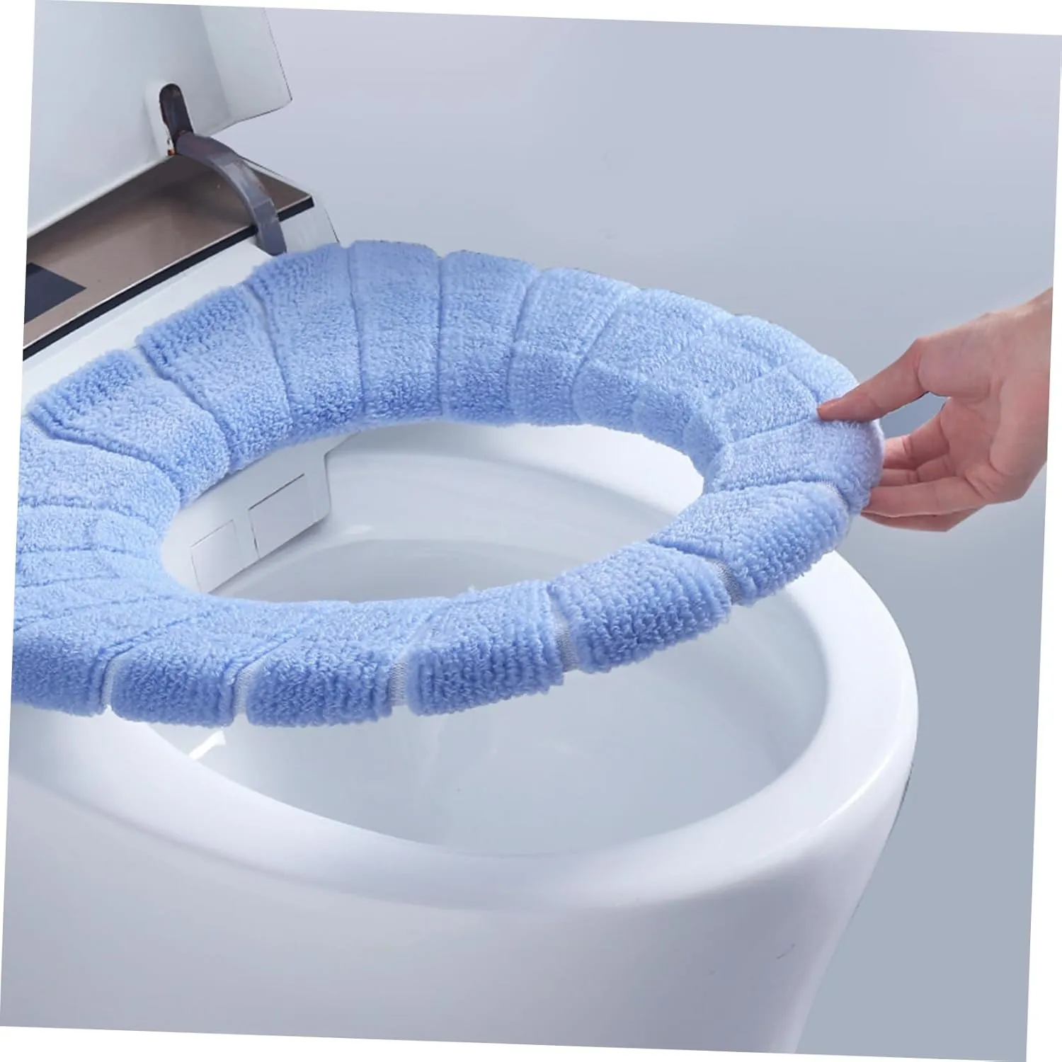 Healifty 4pcs Toilet Mat Blue Seat Covers Black Pouf Foldable Potty Washable Toilet Pads Breathable Toilet Cover Toilet Cushion Non Bathroom Cover (Random Color)