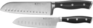 HENCKELS Forged Accent Razor-Sharp 2-pc Knife Set, Santoku Knife 5 Inch, Santoku Knife 7 Inch, German Engineered Informed by 100  Years of Mastery,Black