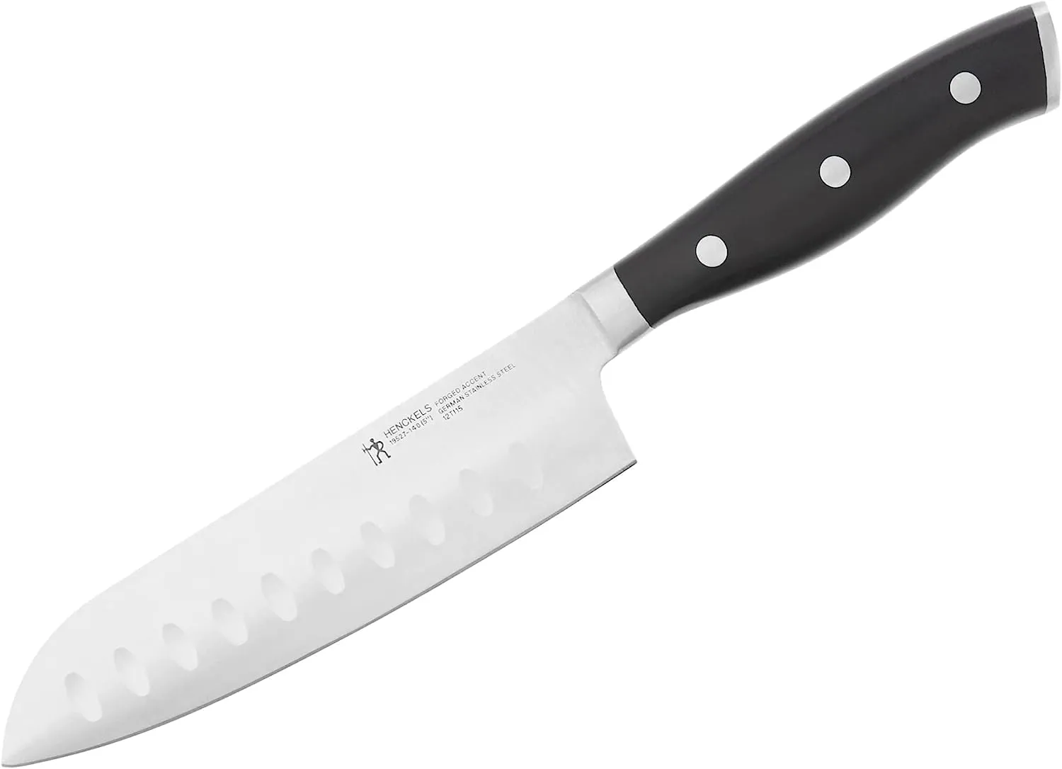 HENCKELS Forged Accent Razor-Sharp 2-pc Knife Set, Santoku Knife 5 Inch, Santoku Knife 7 Inch, German Engineered Informed by 100  Years of Mastery,Black