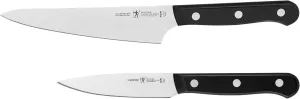 HENCKELS Solution Razor-Sharp 2-Piece Compact Chef Knife Set, German Engineered Knife Informed by over 100 Years of Mastery, Black