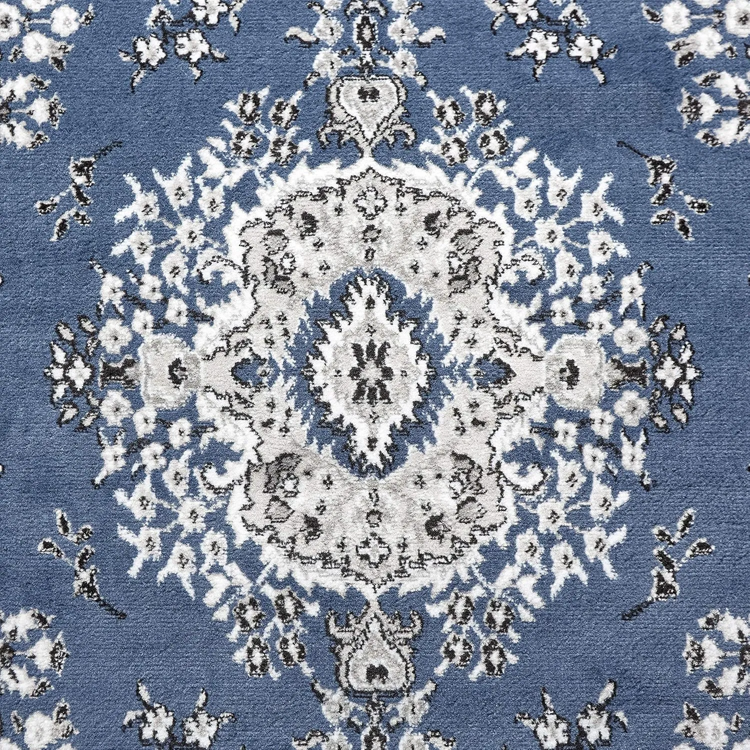 Home Dynamix Premium Sakarya Traditional Medallion Border Area Rug, Midnight Blue, 1'9"x7'2" Runner