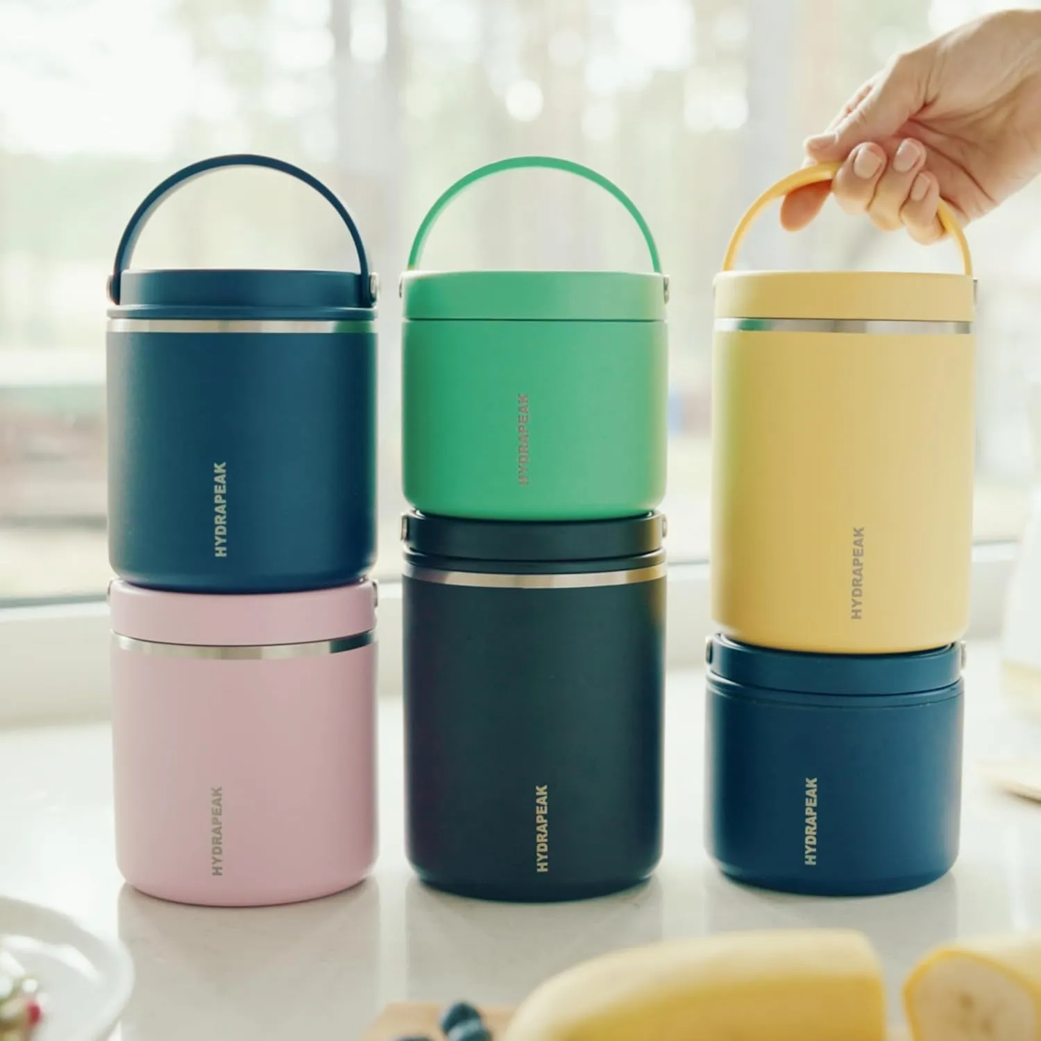 Hydrapeak 25oz Stainless Steel Vacuum Insulated Thermos Food Jar | Kids for Hot and Cold Food, Wide Mouth Leak-Proof Soup Adults, 10 Hours 16 (Iceberg)