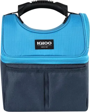 Igloo Soft Cooler Gripper Lunch Bag, Portable Dual Compartment Lunch Cooler, Insulated Lunch Box, Soft Sided Cooler Bag
