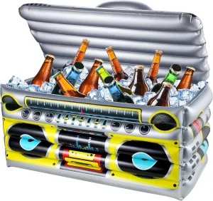 Inflatable Cooler for Parties, Radio Designed Style Inflatable Drink Cooler for Parties, Blow up Party Cooler for 80s90s Party Decorations