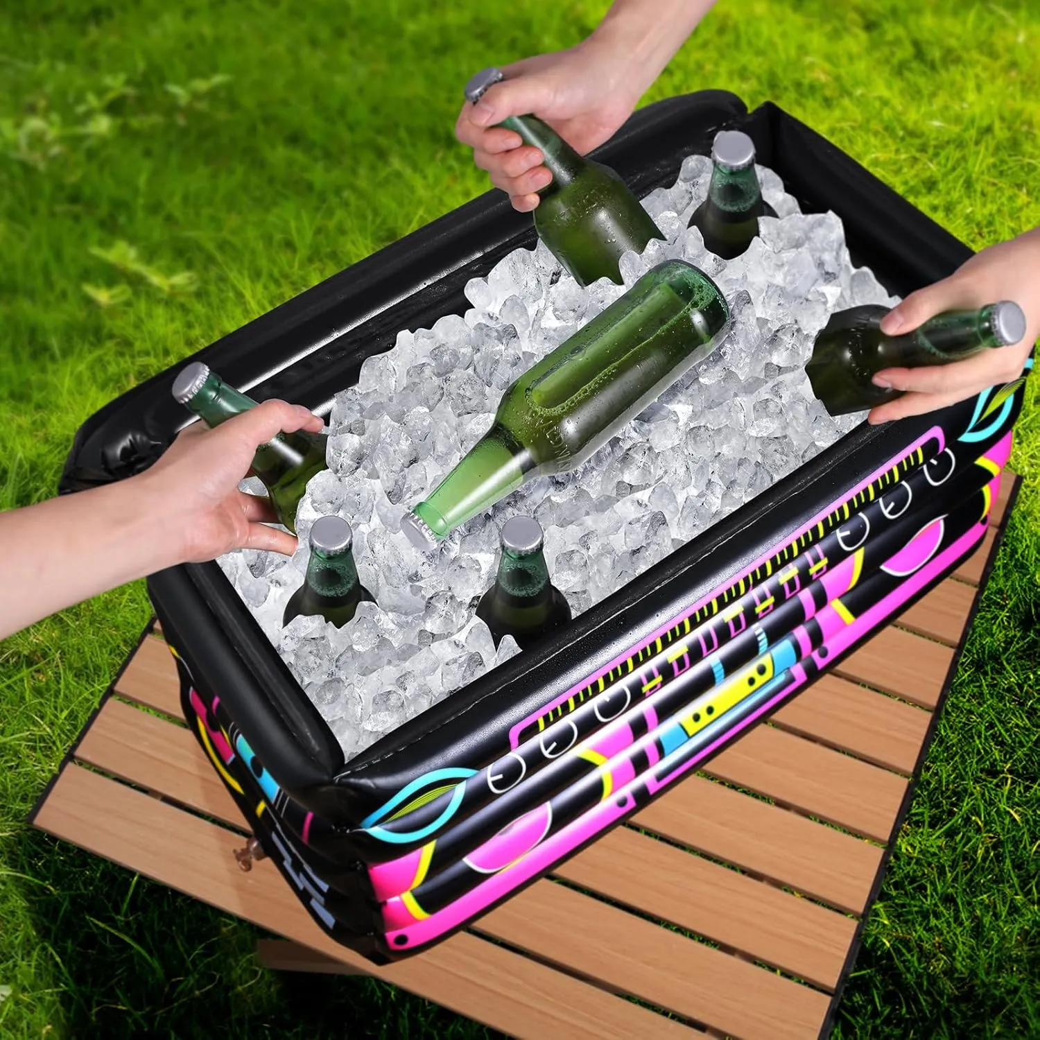 Inflatable Cooler for Parties, Radio Designed Style Inflatable Drink Cooler for Parties, Blow up Party Cooler for 80s90s Party Decorations
