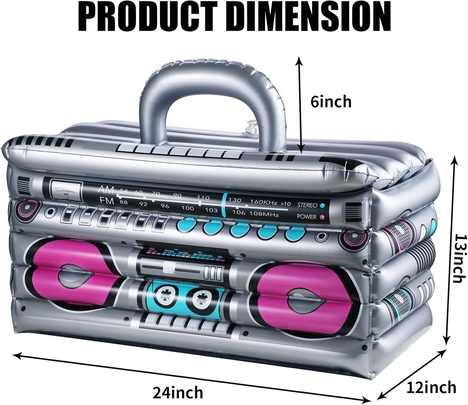 Inflatable Cooler for Parties, Radio Designed Style Inflatable Drink Cooler for Parties, Blow up Party Cooler for 80s90s Party Decorations