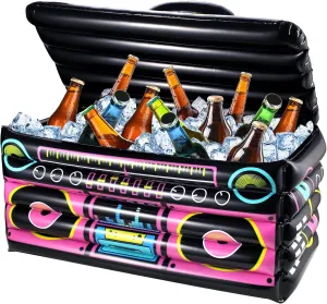 Inflatable Cooler for Parties, Radio Designed Style Inflatable Drink Cooler for Parties, Blow up Party Cooler for 80s90s Party Decorations