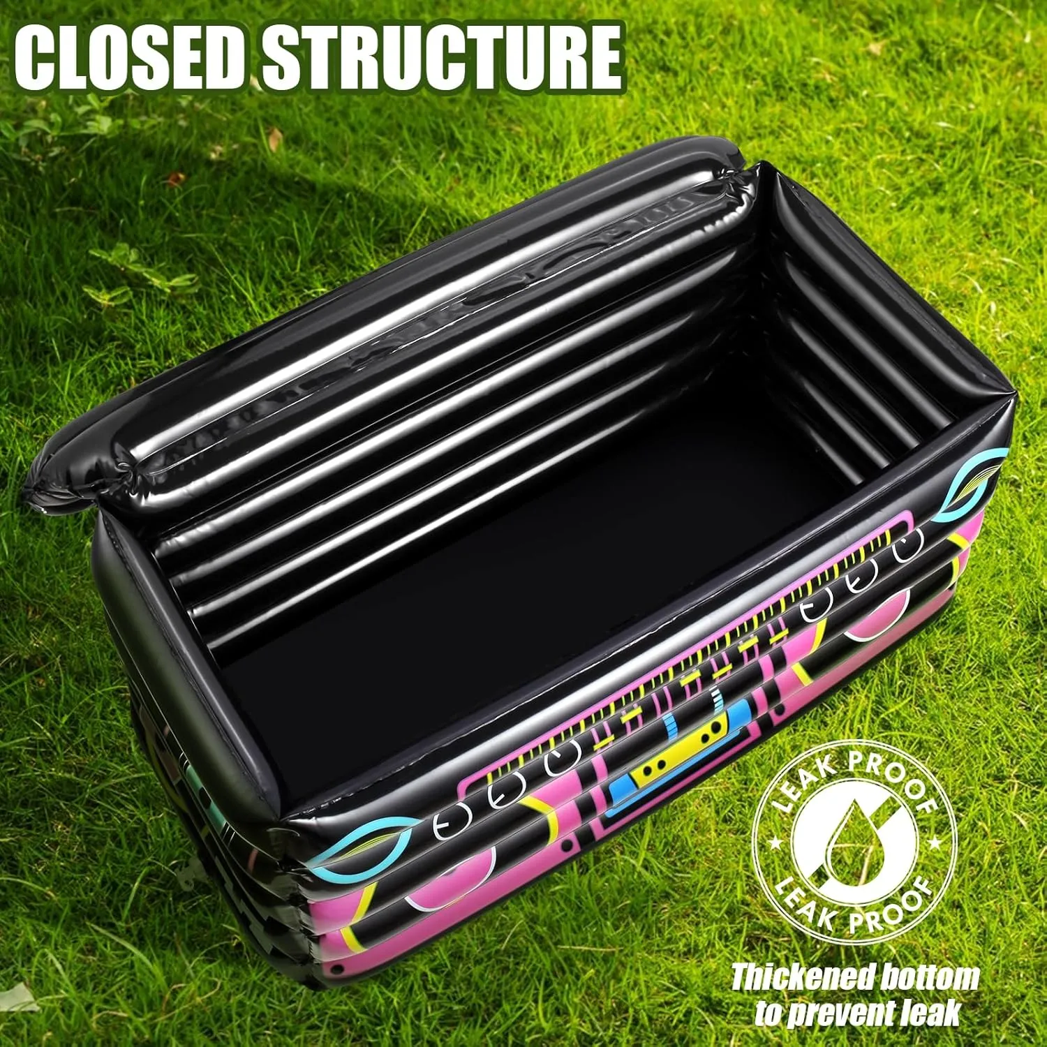 Inflatable Cooler for Parties, Radio Designed Style Inflatable Drink Cooler for Parties, Blow up Party Cooler for 80s90s Party Decorations