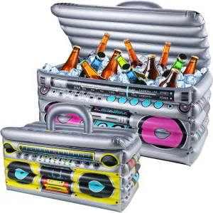 Inflatable Cooler for Parties, Radio Designed Style Inflatable Drink Cooler for Parties, Blow up Party Cooler for 80s90s Party Decorations