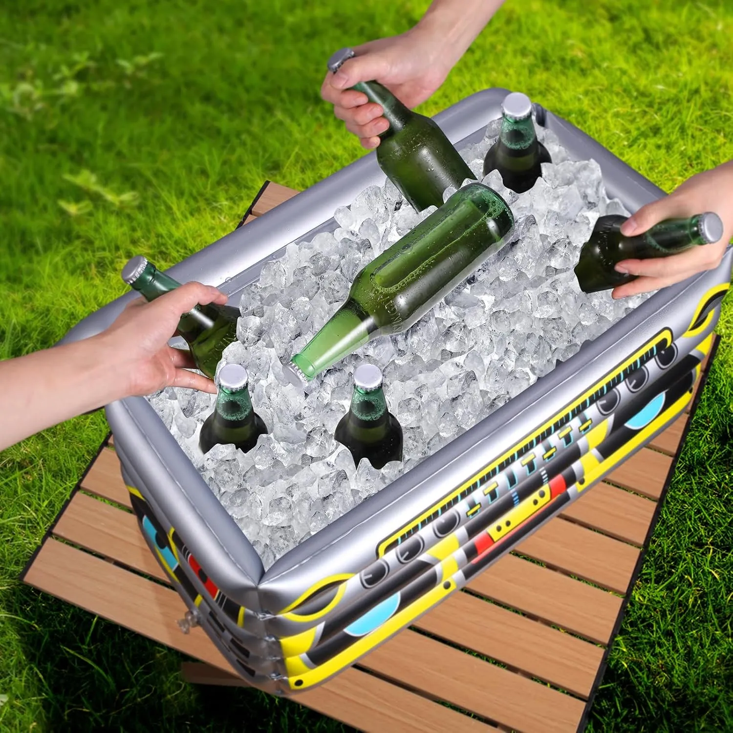 Inflatable Cooler for Parties, Radio Designed Style Inflatable Drink Cooler for Parties, Blow up Party Cooler for 80s90s Party Decorations
