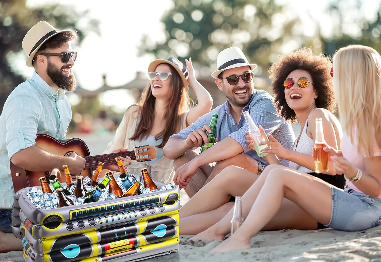 Inflatable Cooler for Parties, Radio Designed Style Inflatable Drink Cooler for Parties, Blow up Party Cooler for 80s90s Party Decorations