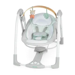 Ingenuity Cozy Spot Swing n Go Portable Swing - Removable and Rotatable Wood Toy Bar, 6-Speed, for Ages 0-9 Months, Up to 20 Pounds