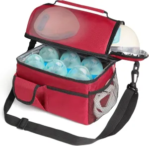 Insulated Breast Pump Carrying Bag with Cooler Compartment - Fits Major Hands-Free Pumps, Stylish & Protective, Includes Shoulder Strap