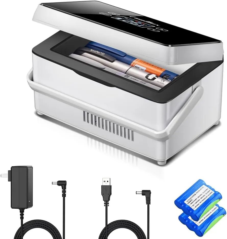 Insulin cooler travel box,Mini insulin travel case,medicine cooler,Portable Diabetic Box Keeping Cooling35℉ ~ 46 ℉ car Cooler Box,LED Display (Fahrenheit)