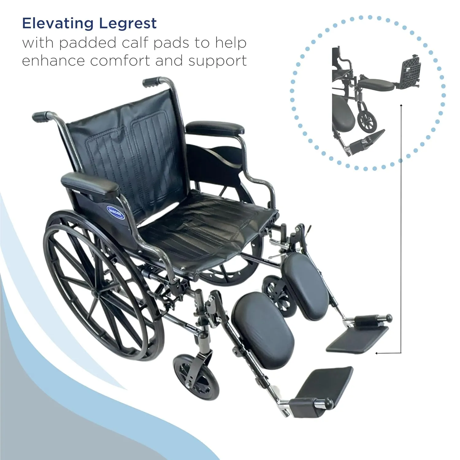 Invacare Essentials Tracer SX3 Wheelchair, Foldable, Elevating Legrests & Desk Length Arms, 18 Inch Seat