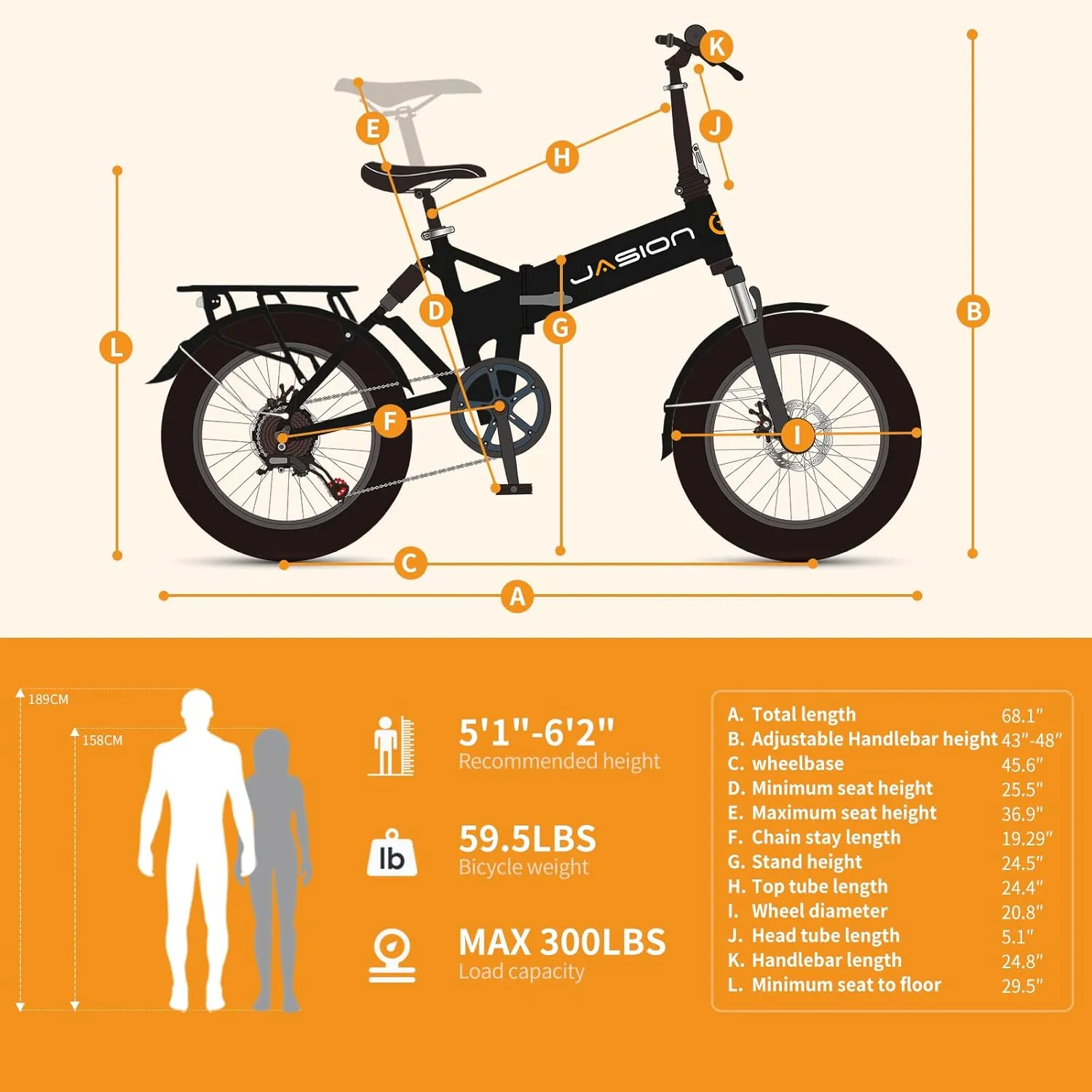 Jasion EB7 2.0 Electric Bike for Adults, 1200W Peak Motor 28MPH Max Speed Folding Ebike, 48V 10AH Removable Battery, 20" Fat Tire with Dual Suspension, 7-Speed Electric Bicycles, UL Certifiled