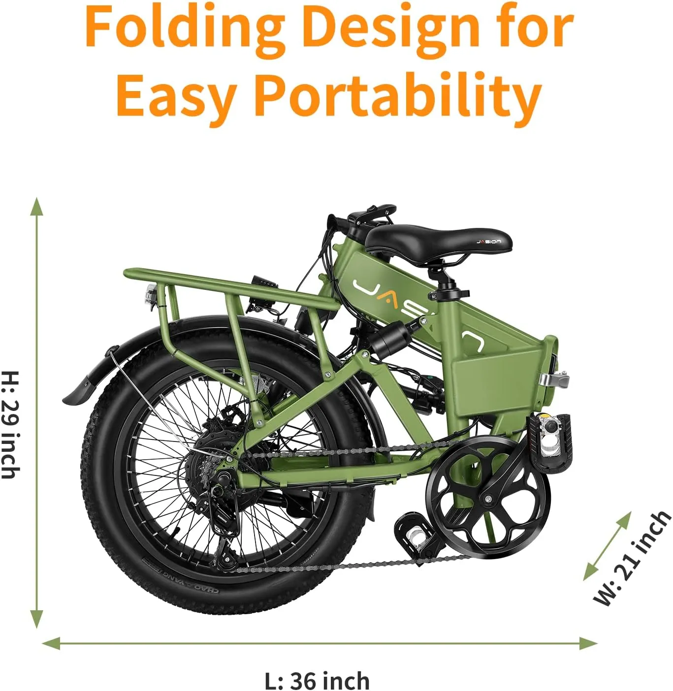 Jasion EB7 2.0 Electric Bike for Adults, 1200W Peak Motor 28MPH Max Speed Folding Ebike, 48V 10AH Removable Battery, 20" Fat Tire with Dual Suspension, 7-Speed Electric Bicycles, UL Certifiled