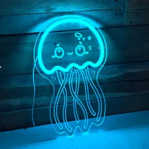 Jellyfish Neon Sign - Jellyfish Decor, Under The Sea Night Lamp, Jellyfish for Lamp Night Light,Ocean Theme Birhday Decoration Room Decor Jellyfish Led Lamp for Kids