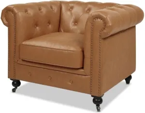 Jennifer Taylor Home AU023-1-64020 Arm Chair, Caramel Tan Brown