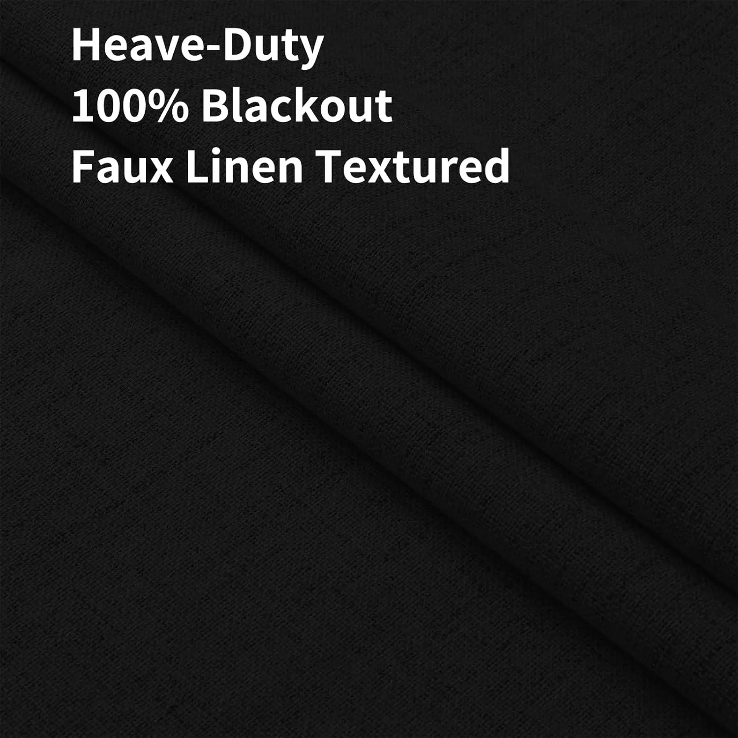 Joydeco 100% Blackout Curtains 84 inches Long Natural Linen Drapes 2 Panels Set Burg for Bedroom Living Room Black Out Darkening Curtain Thermal Insulated Back tab Rod Pocket(52x84 inch,Black)