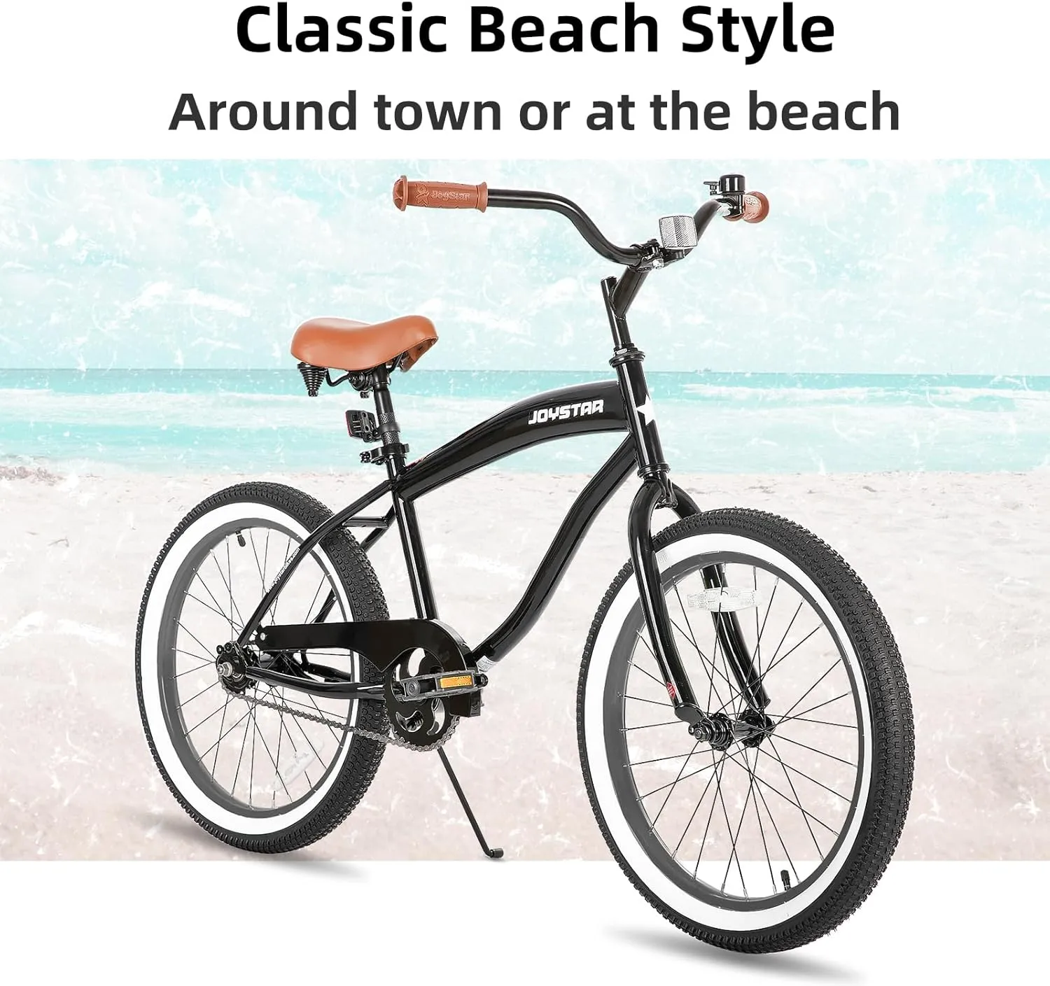 JOYSTAR 20" 24" 26" Beach Cruiser Bike for Girls, Boys, Mens and Womens, Single Speed Kids Cruiser Bikes with Coaster Brake, Multiple Colors