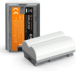 K&F Concept 2400mAh NP-W235 Battery 2-Pack USB-C 2.5H Fast Charging XT5 Battery Compatible with Fujifilm X-T5, X-T4, X-S20, X-H2, X-H2S, GFX 100S, GFX 50S II