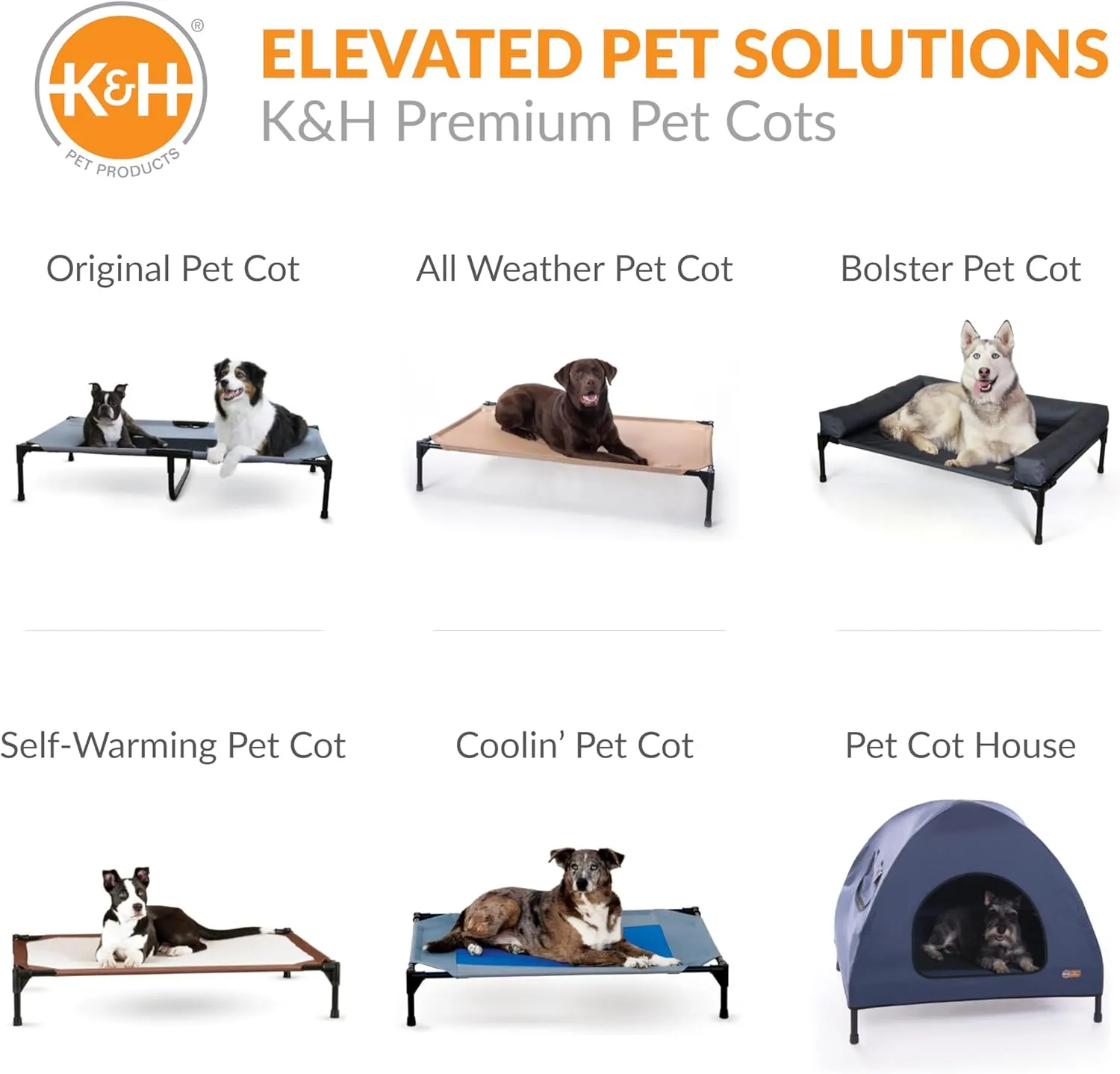 K&H Pet Products Outdoor Elevated Dog Cot, Cooling Raised Bed with Waterproof Breathable Mesh for Large Dogs, Portable Pet Bed with Heavy-Duty Metal Frame, Oversized Hammock Style - Extra-Large Tan