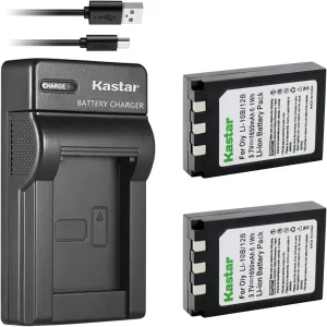 Kastar Battery (X2) & Slim USB Charger for Olympus LI-10B, LI-12B and Olympus Stylus 300, 400, 500, 600, 800, C-50, 60, 70, 470, 760, 770, 5000, Camedia Series, Sanyo Xacti Series Camera