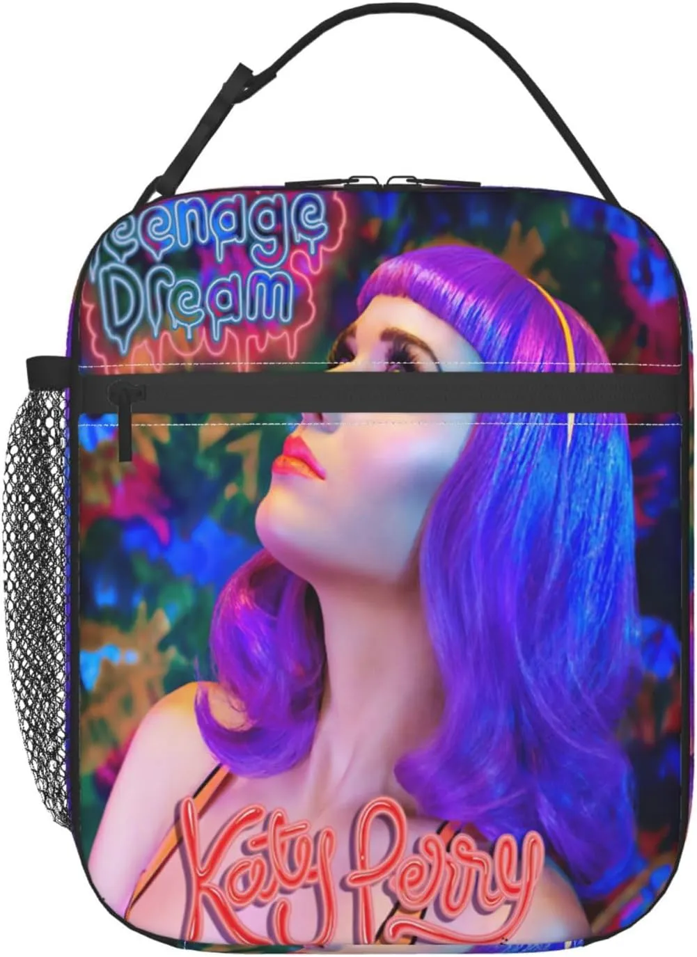 Katy Great Artist Perry Lunch Bag Reusable Lunch Box Large Leakproof Tote Bag for Women Men Lunch Organizer Meal Holder Beautiful Handbag Lunch Zipper Cooler Bag for Activities