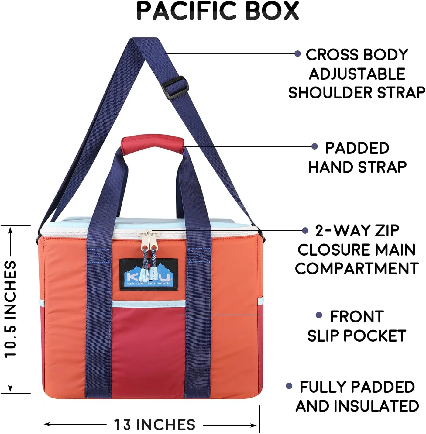 KAVU Pacific Box Insulated Crossbody Leak Proof Cooler Bag
