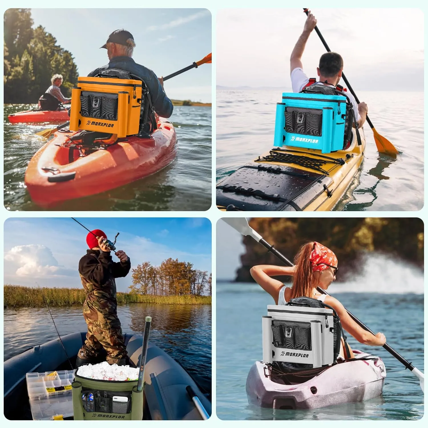 Kayak Cooler,Waterproof Kayak Seat Back Cooler for Kayaking,Kayak Accessories Cooler Bag,Protable Ice Chest,Beach Cooler,Travel Cooler for Camping or Lunch Bag