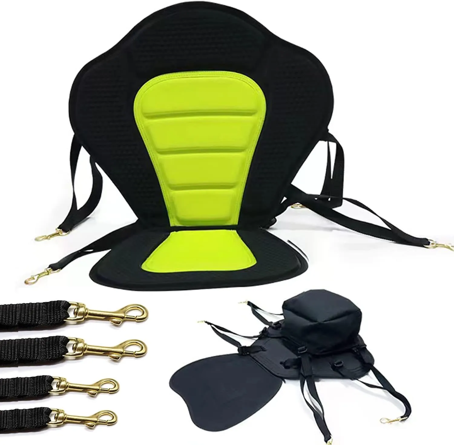 Kayak Seat Back,Universal Deluxe Padded Kayak Seat Cushioned Fishing Boat Seat Comfortable Backrest Support with Adjustable Strap Detachable Storage Bag for Kayaks Boats Canoes