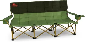 Kelty Lowdown Couch - 3 Person Capacity Camping Chair, Extra Large and Sturdy Bench for Campsites, Soccer Games, and Backyard Parties, 2023 (Dill)