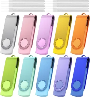 Kepmem 64GB Flash Drive 10 Pack - High Capacity USB 2.0 Memory Stick for Data Storage
