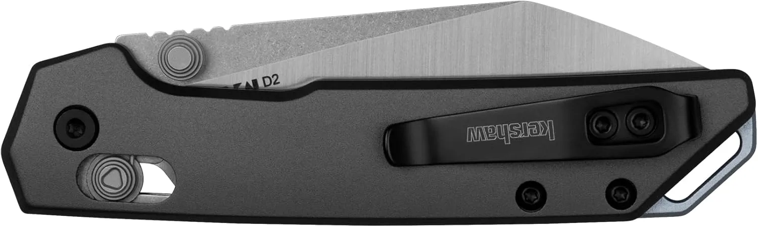 Kershaw Mini Iridium Folding Pocket Knife, 3 inch D2 Steel Blade, DuraLock, Aluminum Handle, Pocketclip