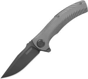 Kershaw Seguin Pocketknife; SpeedSafe Assisted Open, 3.1 Inch Stainless Steel PVD Coated Blade; Bead-Blasted Stainless Steel Handle, EDC, Deep-Carry Pocketclip, Frame Lock, (3490),Black