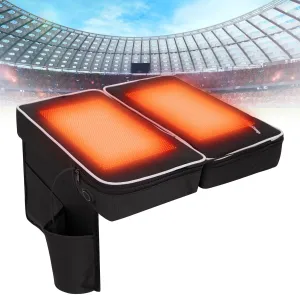 KingCamp Heated Stadium Seats for Bleachers, Portable Camping Seat Cushion with Detachable Dual Nano Heating Pads & PE PU Double Layer Cushion & Large Side Pocket for Camping Stadium Hunting BBQ