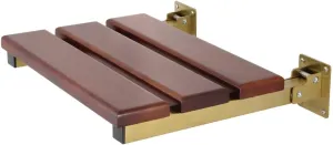 Kingston Brass KBSS1916BB Chaise 19" x 16" Wall Mount Folding Shower Seat, Brushed Brass