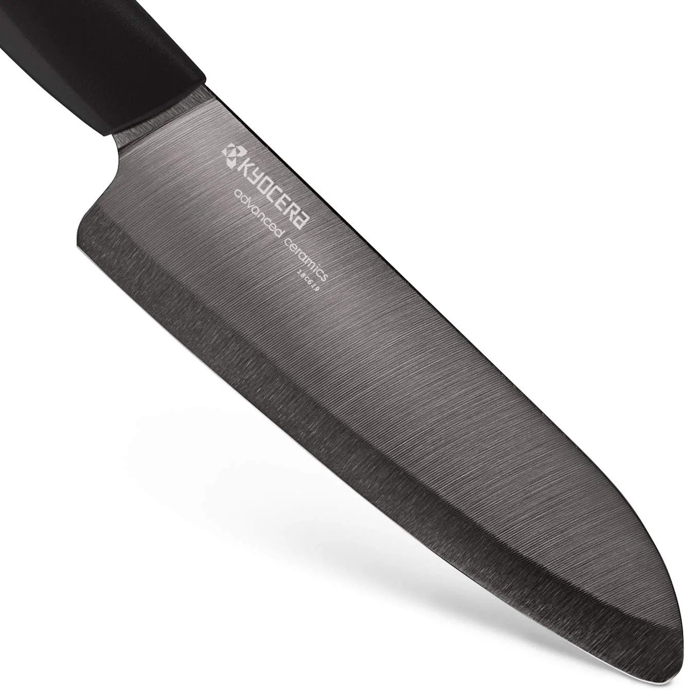 Kyocera Advanced Ceramic Revolution Series 6-inch, Chef's Santoku Knife, Black Blade