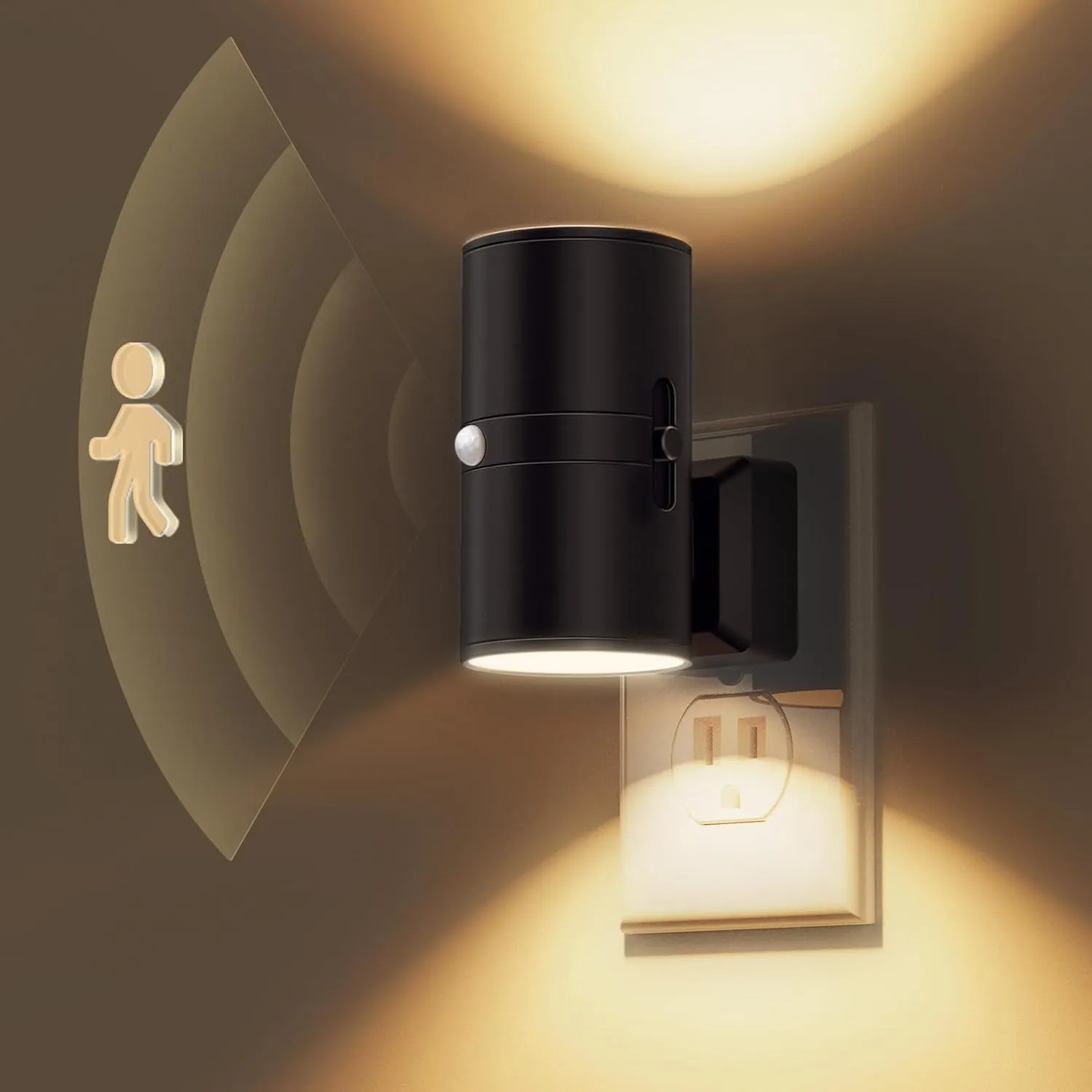 L LOHAS LED Motion Sensor Night Light Plug in, 2 Pack, Motion Activated Night Light, 0-100LM Dimmable, 3000K Soft White, Motion Sensor Light Indoor for Bathroom Hallway Bedroom Stairway Kids Elderly