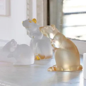Lalique Crystal Mouse Figurine Large