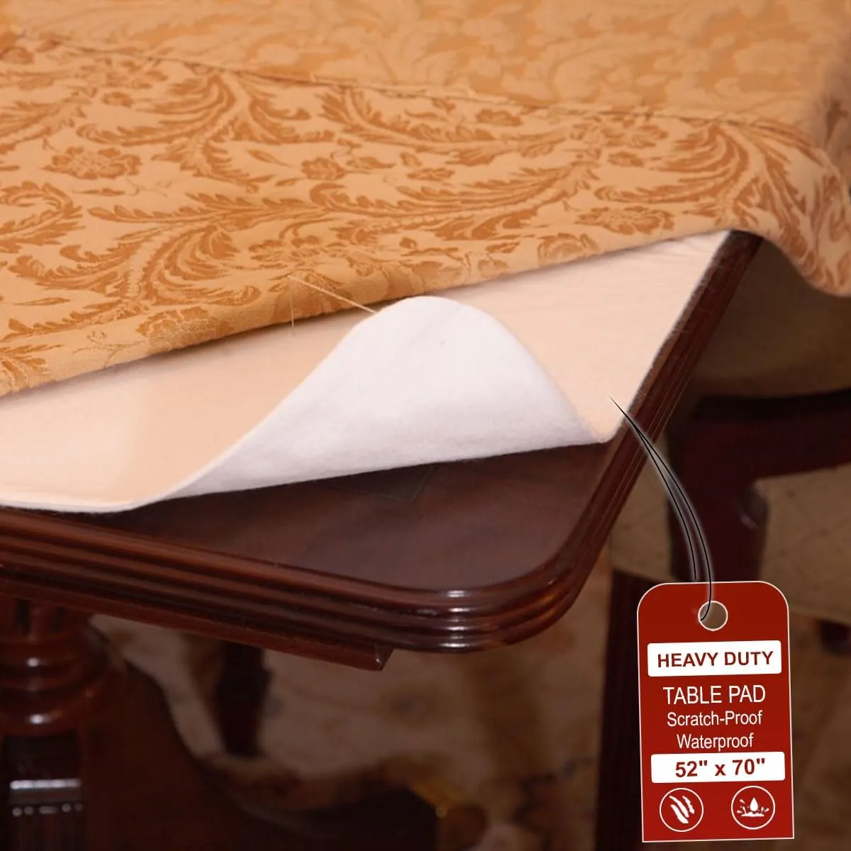 LAMINET Deluxe Heavy Duty Cushioned Table Pad, 52" X 70"