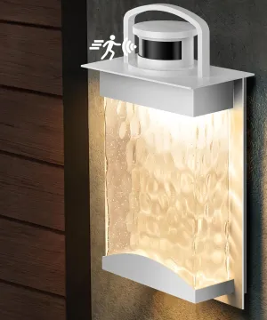 Lamomo Motion Sensor Outdoor Lights, White LED Integrated Modern Porch Lights, 1200 Lumen Dusk to Dawn Outdoor Wall, Waterproof Anti-Rust Exterior Light Fixture, 13W, Modern, Energy Saving
