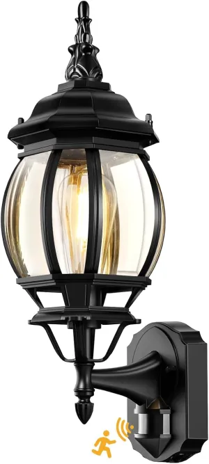 Lamomo Motion Sensor Outdoor Wall Lights,Black Dusk to Dawn Exterior Porch Wall Mount,Large Outdoor Light Fixture for House, 100% Anti-Rust Aluminum Waterproof Sconce Light for Patio Garage