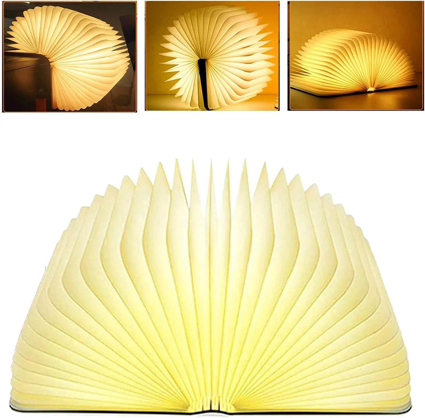 Lamp Book, Folding Mood Light, Novelty LED Night Light USB Large Capacity Eechargeable, Home & Office Decor Gift Ideas (Large)