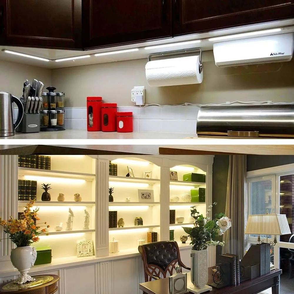 LAMPAOUS Under Cabinet Lighting - Motion Sensor Light Bar for Kitchen Cabinet, Above Sink & Linkable - Ideal for Counter Top Use - Cabinet Lighting Solution (Natural White)