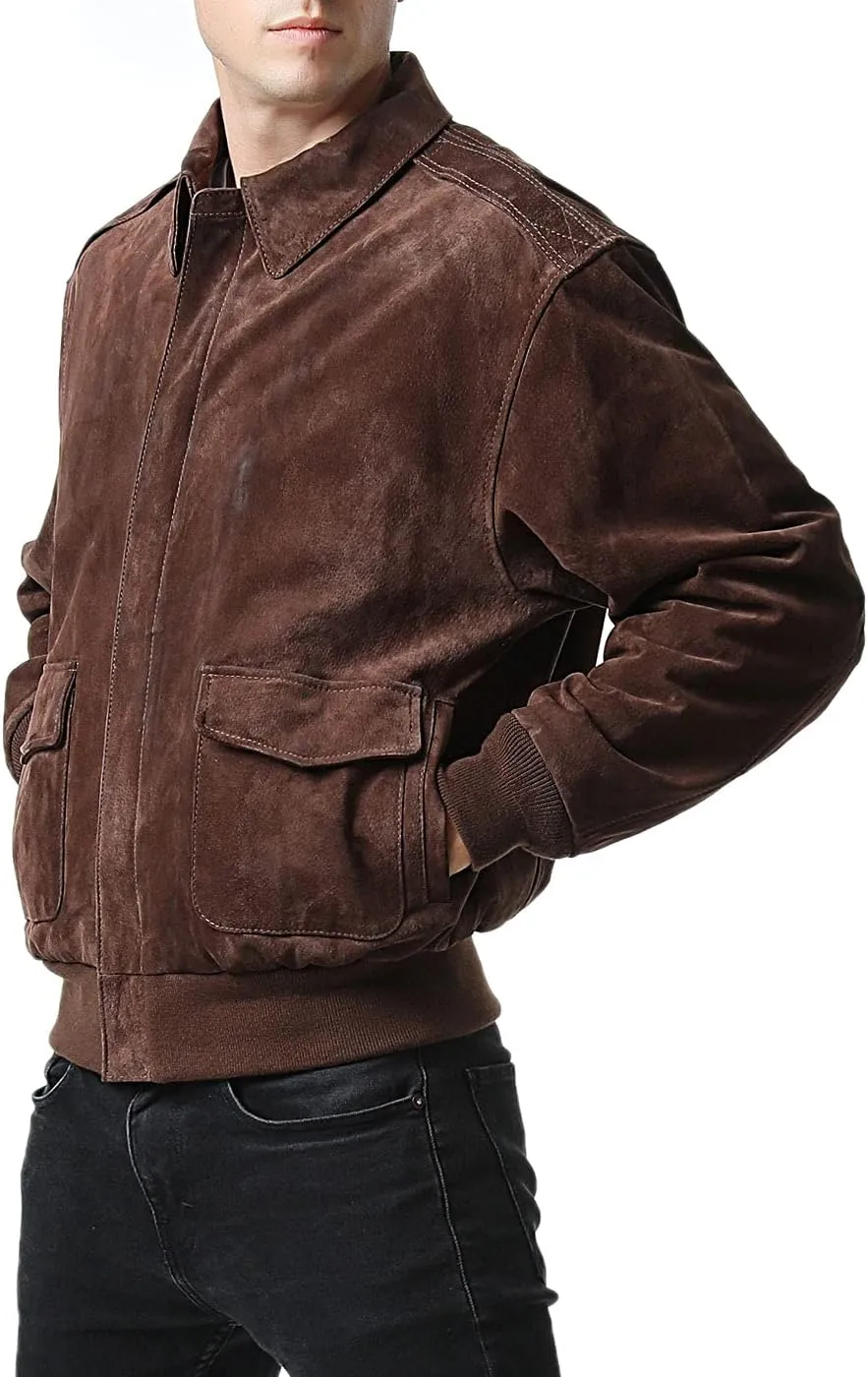 Landing Leathers Men Air Force A-2 Leather Flight Bomber Jacket (Also available in Big & Tall)